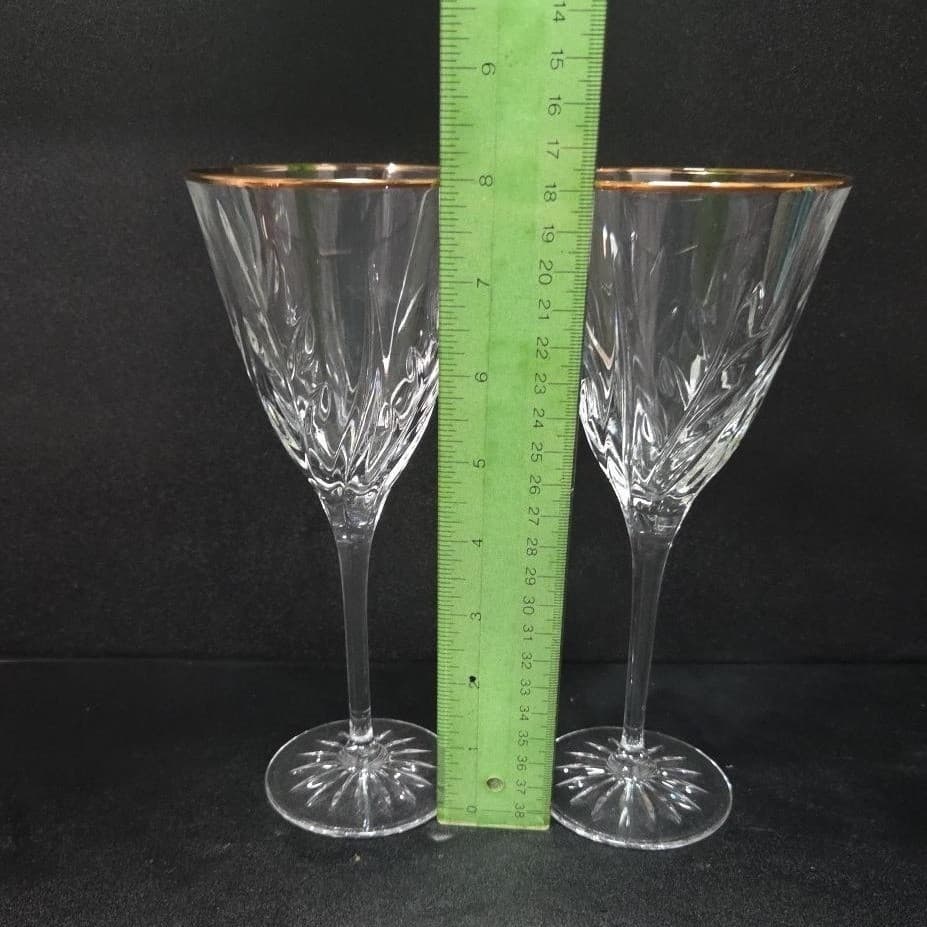 Cristal d'Arques Cassandra Wine Glasses, Set of 2, Vintage Crystal Stemware - Thumbnail 9