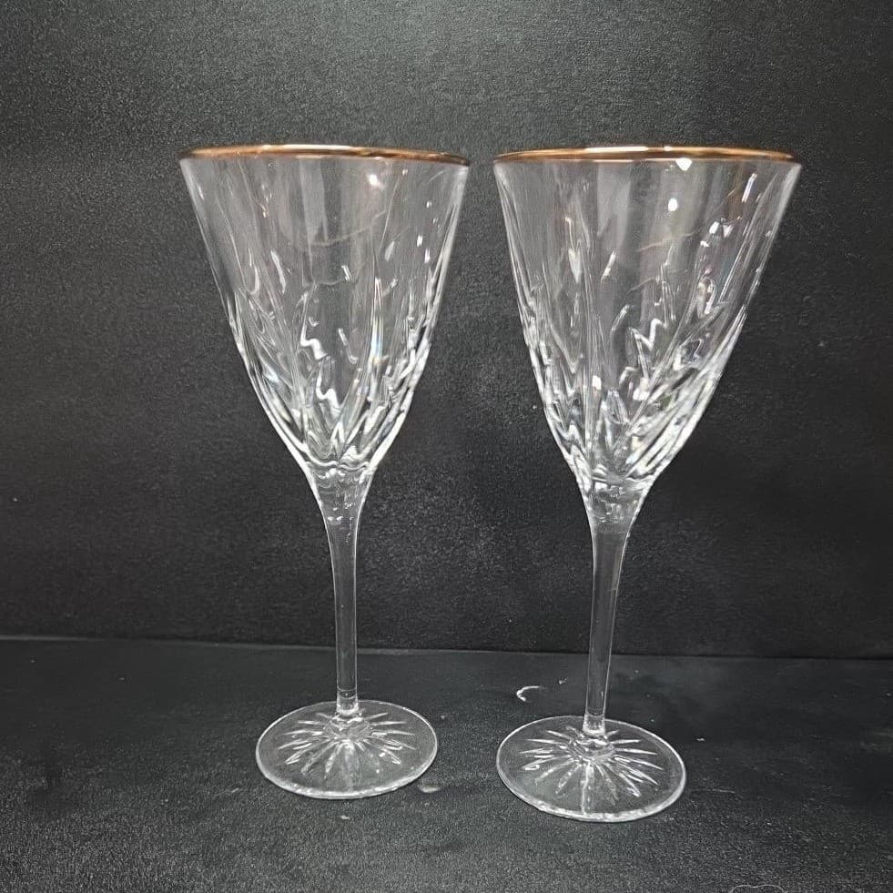 Cristal d'Arques Cassandra Wine Glasses, Set of 2, Vintage Crystal Stemware - Thumbnail 3