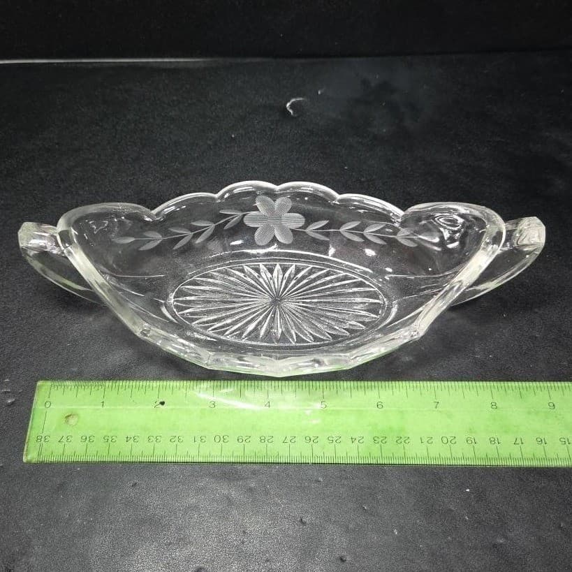 Imperial Glass Serving Boat, Vintage Etched Floral Bowl, Replacement Serveware - Thumbnail 9