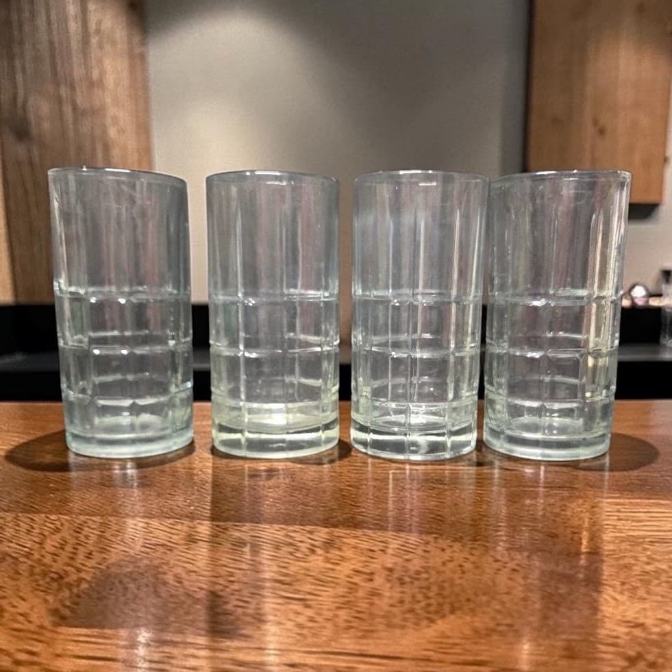 Anchor Hocking Tartan Manchester Tumblers, Set Of 4, Vintage Drinkware Glasses