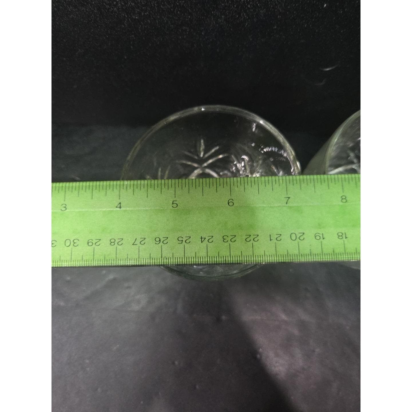 Anchor Hocking Fleur Whsikey Glasses, Set of 2, Clear Fan Design Flat Tumblers - Thumbnail 3