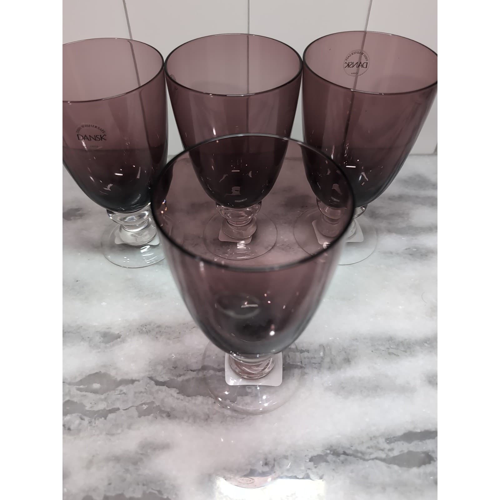 Dansk Crystal Madras Goblets Set, Amethyst Purple Iced Tea Glassware, Set of 4 - Thumbnail 5