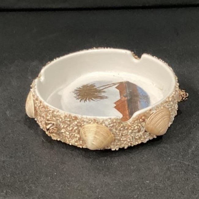 Hawaii Nautical Ceramic Ashtray, Real Seashells & Sand Accents, Coastal Souvenir - Thumbnail 8