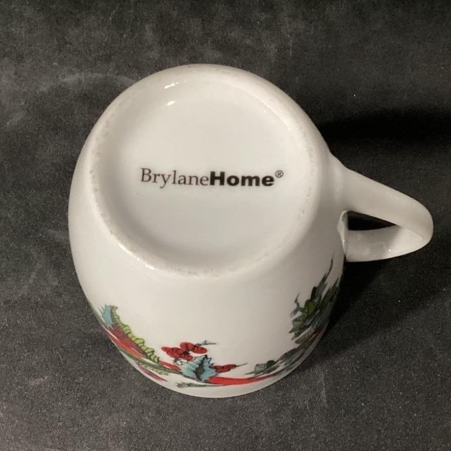 BrylaneHome Christmas Jolly Time Coffee Cups, Set of 2, Holiday Ribbon Designs - Thumbnail 5