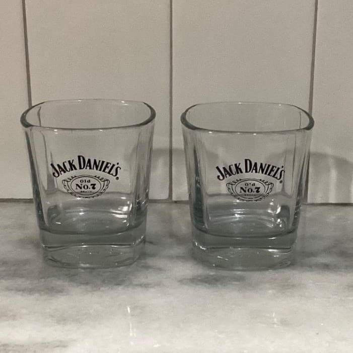 Jack Daniels Old No. 7 Lowball Glasses, Set of 2, Weighted Bottom Emboss Barware - Thumbnail 2