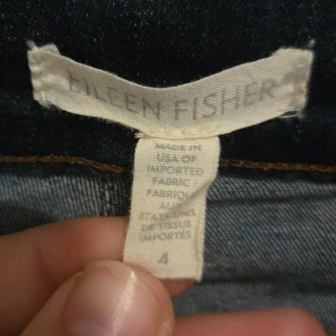 Eileen Fisher Indigo Damask Print Skinny Jeans, Blue Slim Fit Denim Women's Sz 4 - Thumbnail 5