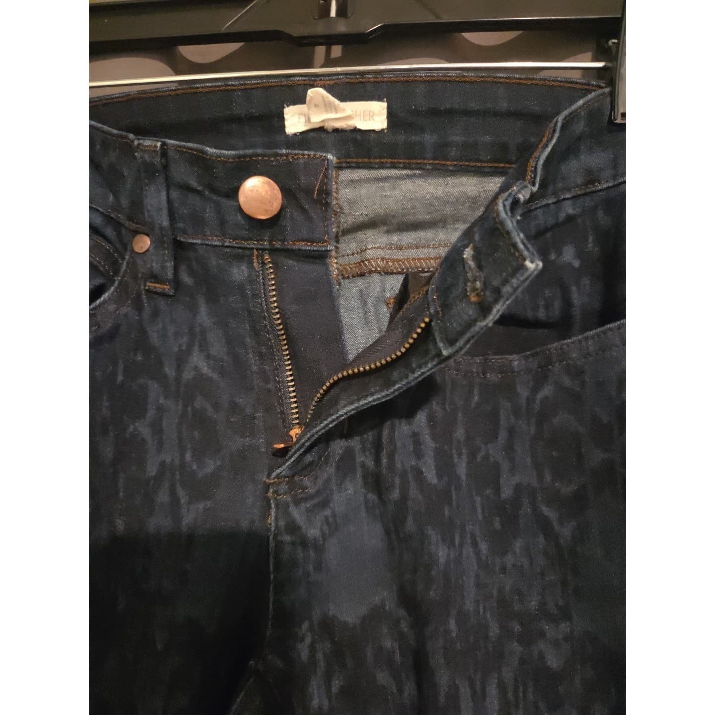 Eileen Fisher Indigo Damask Print Skinny Jeans, Blue Slim Fit Denim Women's Sz 4 - Thumbnail 6