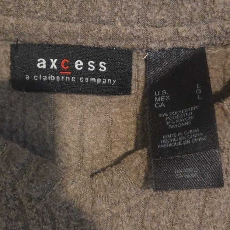 Axcess Liz Claiborne Brown Ribbed V-Neck Sweater, Black Chest Stripe Men's Large - Thumbnail 5
