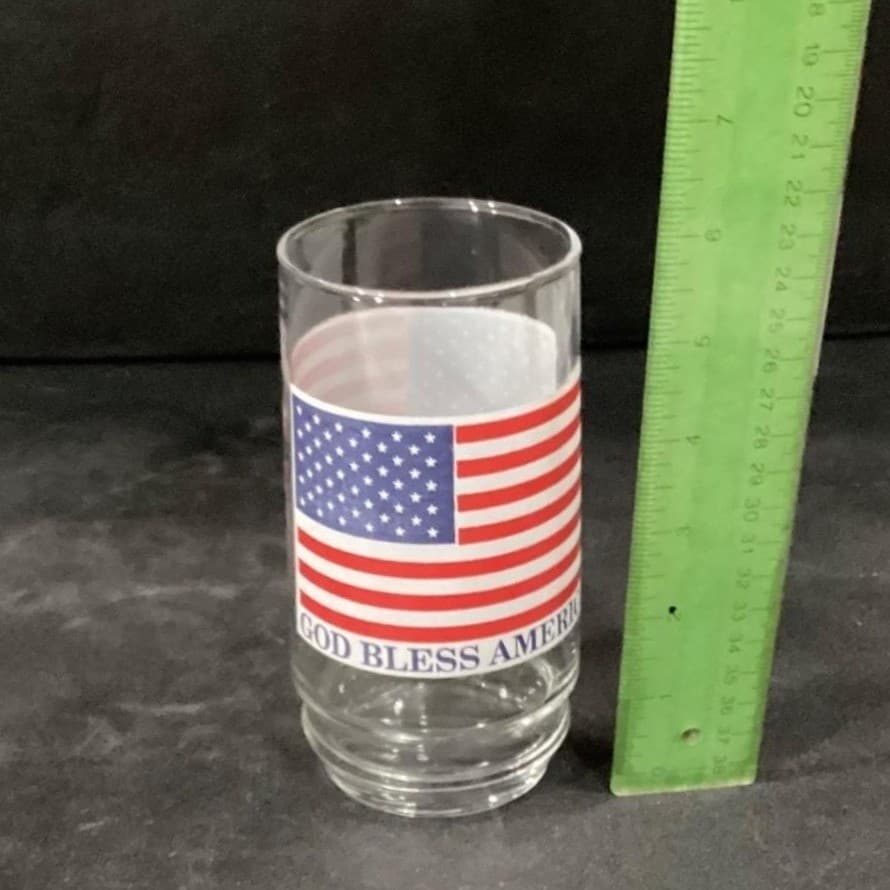 American Flag "God Bless America" Tumblers, Set of 2, Vintage Patriotic Glasses - Thumbnail 6