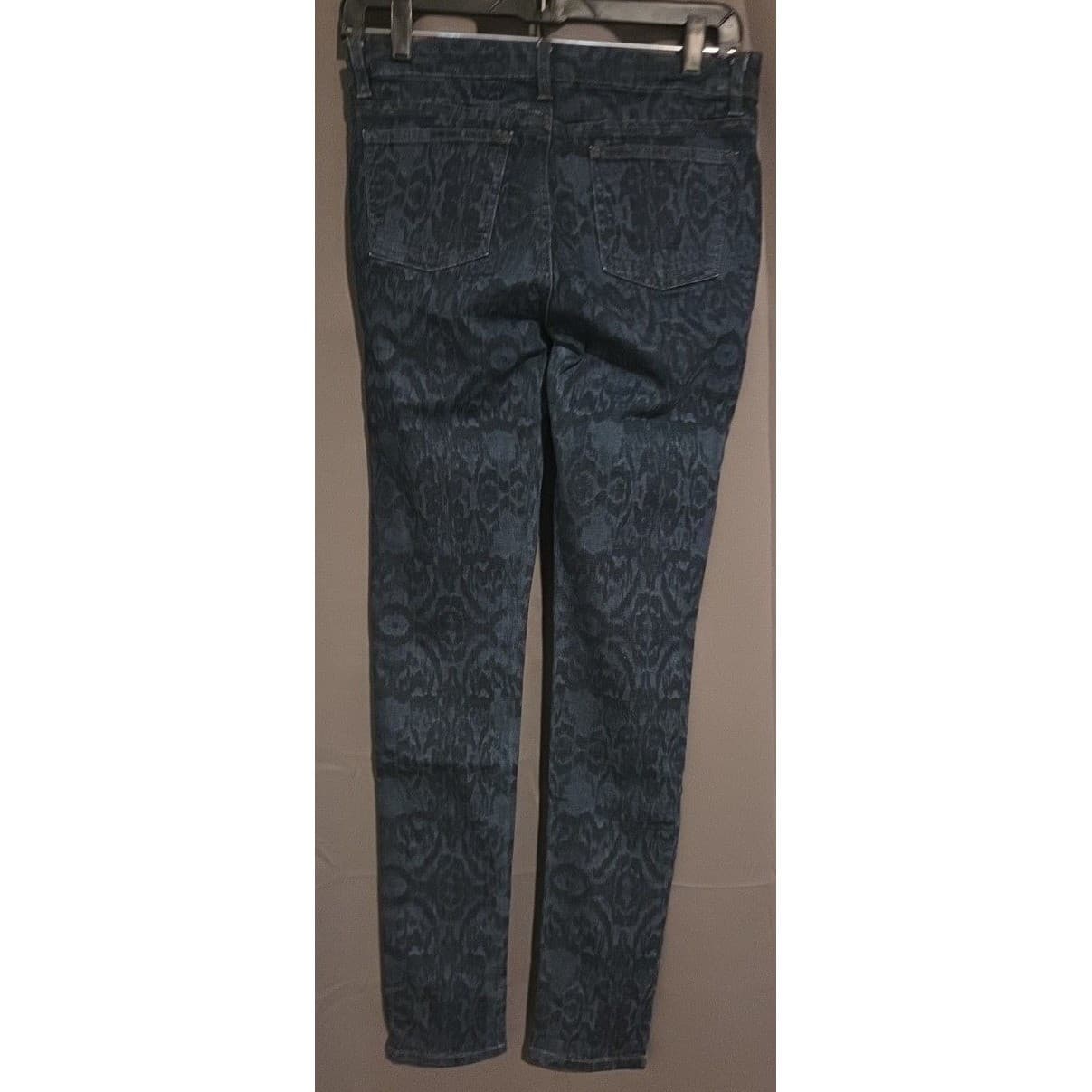 Eileen Fisher Indigo Damask Print Skinny Jeans, Blue Slim Fit Denim Women's Sz 4 - Thumbnail 4
