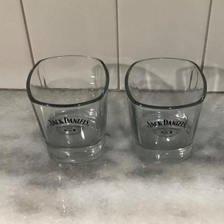 Jack Daniels Old No. 7 Lowball Glasses, Set of 2, Weighted Bottom Emboss Barware - Thumbnail 3