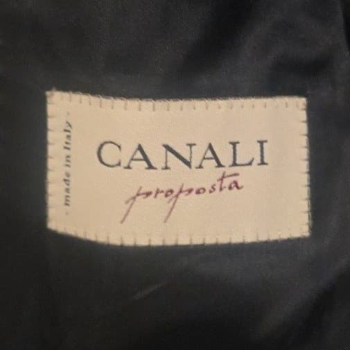 Canali Proposta Grey Houndstooth Wool Blazer, Men's 52R Sport Coat, Italian Made - Thumbnail 5