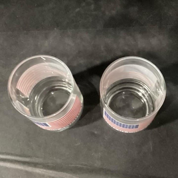 American Flag "God Bless America" Tumblers, Set of 2, Vintage Patriotic Glasses - Thumbnail 4
