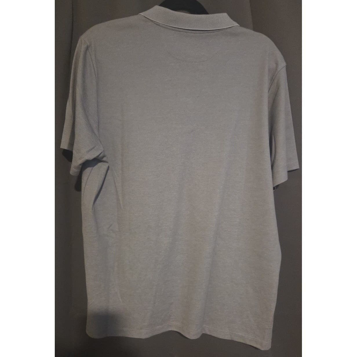 Toscano Gray Short Sleeve V-Neck, Pique Polo Shirt, Men's Large, Made in Peru - Thumbnail 4