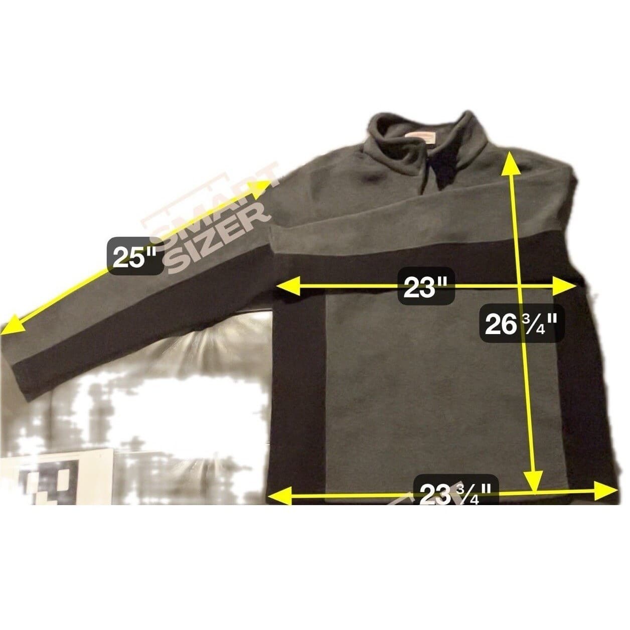 Boca Classics Quarter Zip Fleece Pullover, Grey Black Colorblock, Men's Large - Thumbnail 2