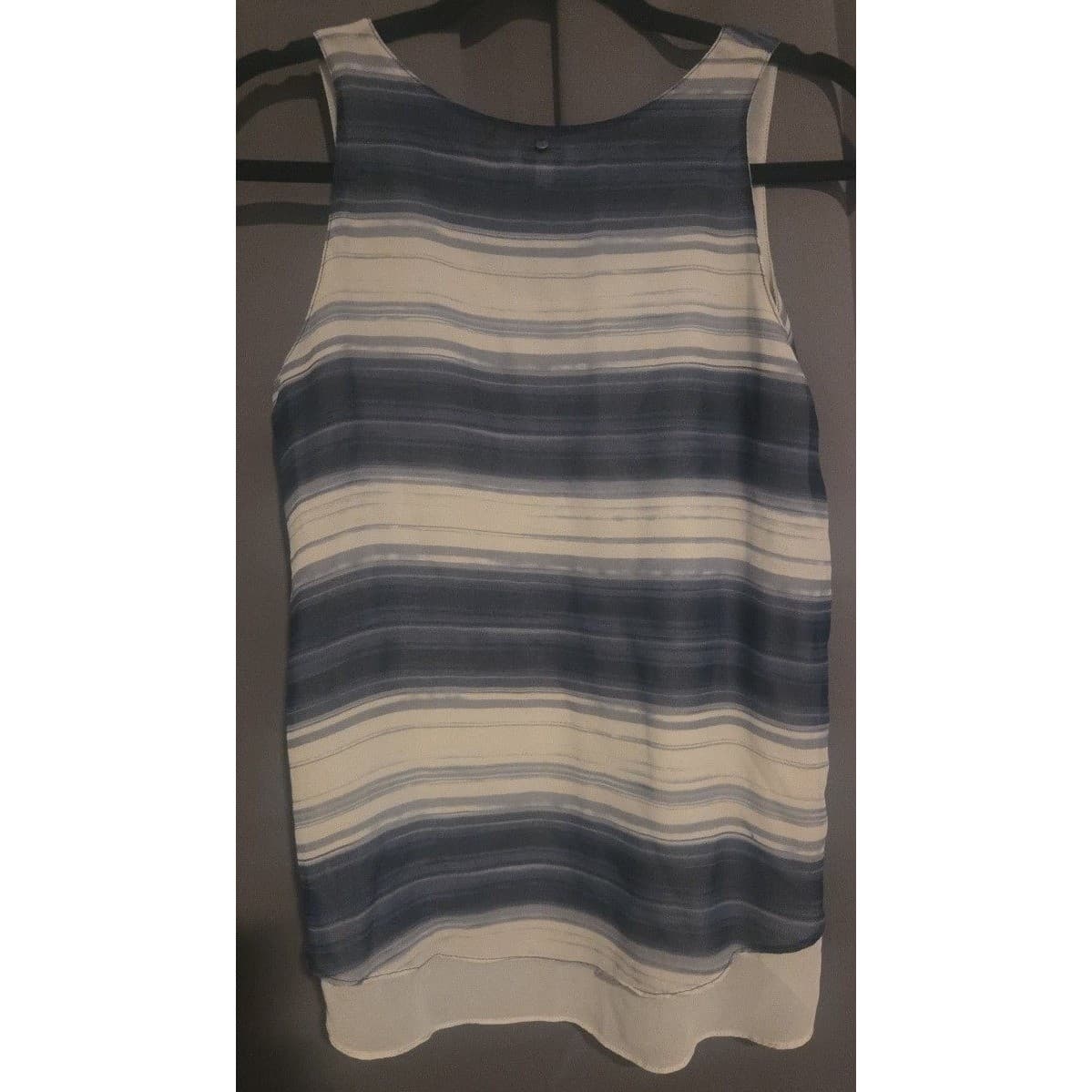 Calvin Klein Jeans Blue White Striped Double Layer Tank Top, Women's Small - Thumbnail 4