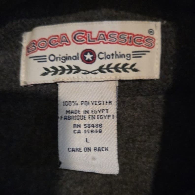 Boca Classics Quarter Zip Fleece Pullover, Grey Black Colorblock, Men's Large - Thumbnail 5