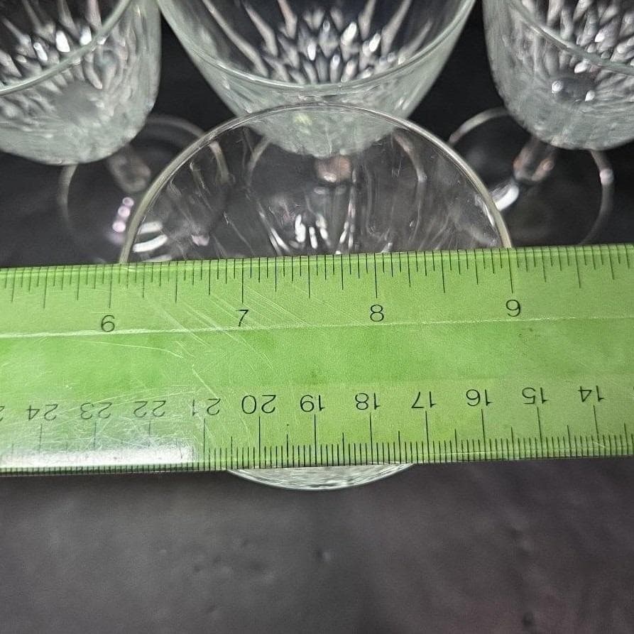 Cristal D'Arques Crystal Wine Glasses, Diamant Collection, Set of 4, Vintage - Thumbnail 3