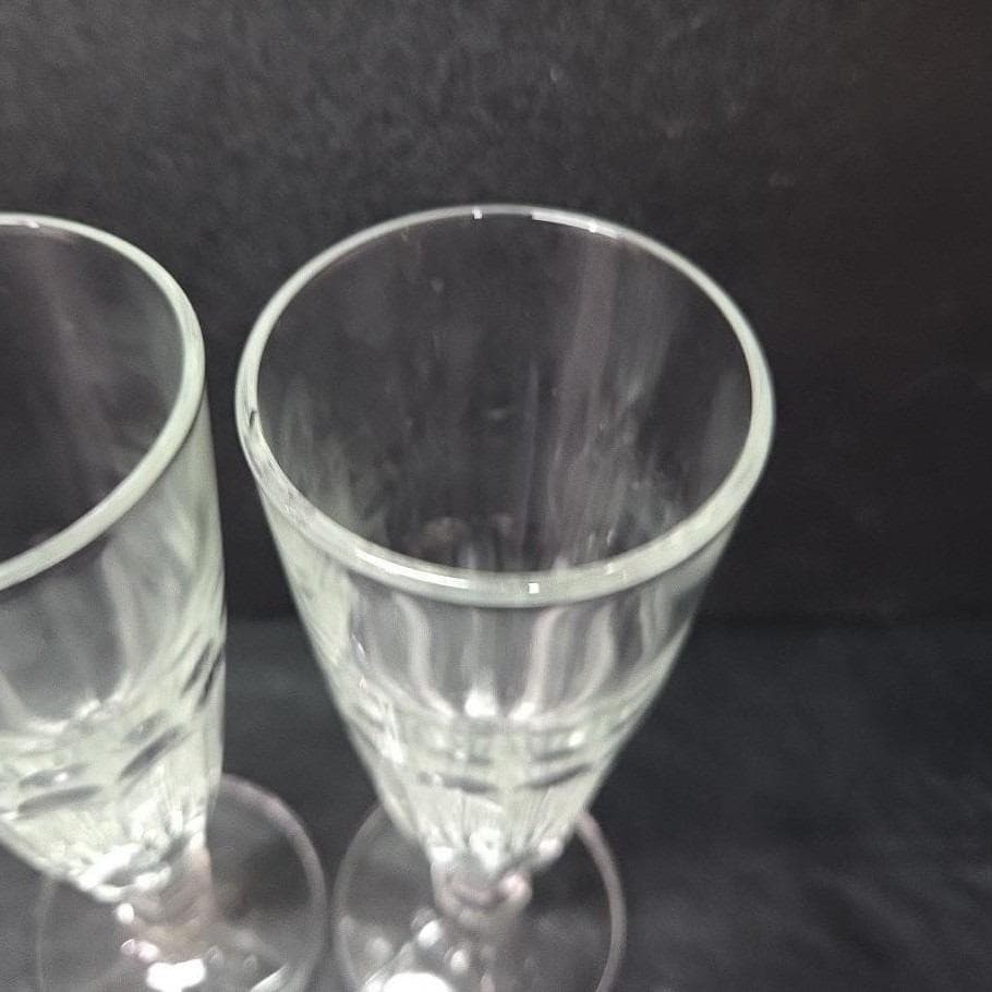 Italian Crystal Champagne Flutes, Set of 2 Wedding Toast Glasses, Clear Stemware - Thumbnail 6