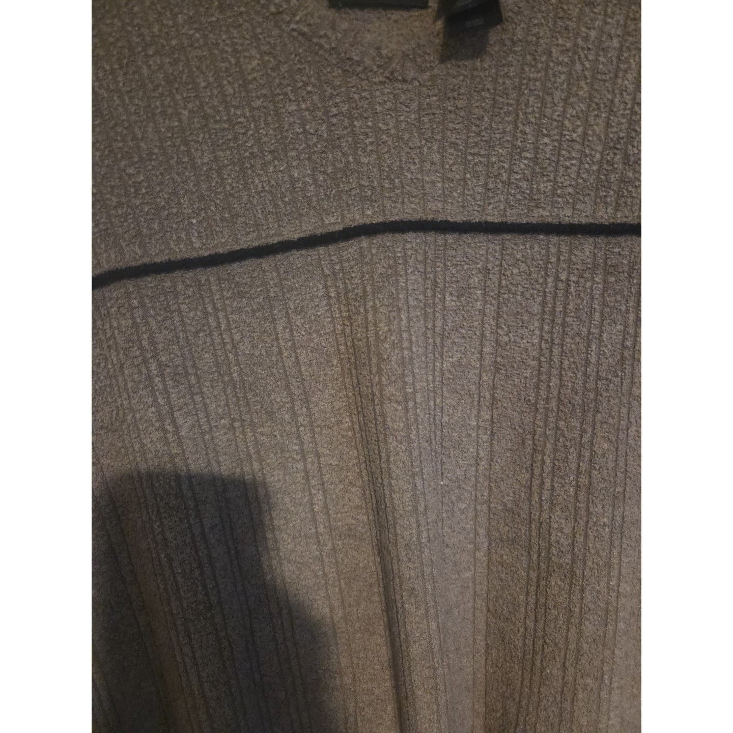 Axcess Liz Claiborne Brown Ribbed V-Neck Sweater, Black Chest Stripe Men's Large - Thumbnail 7