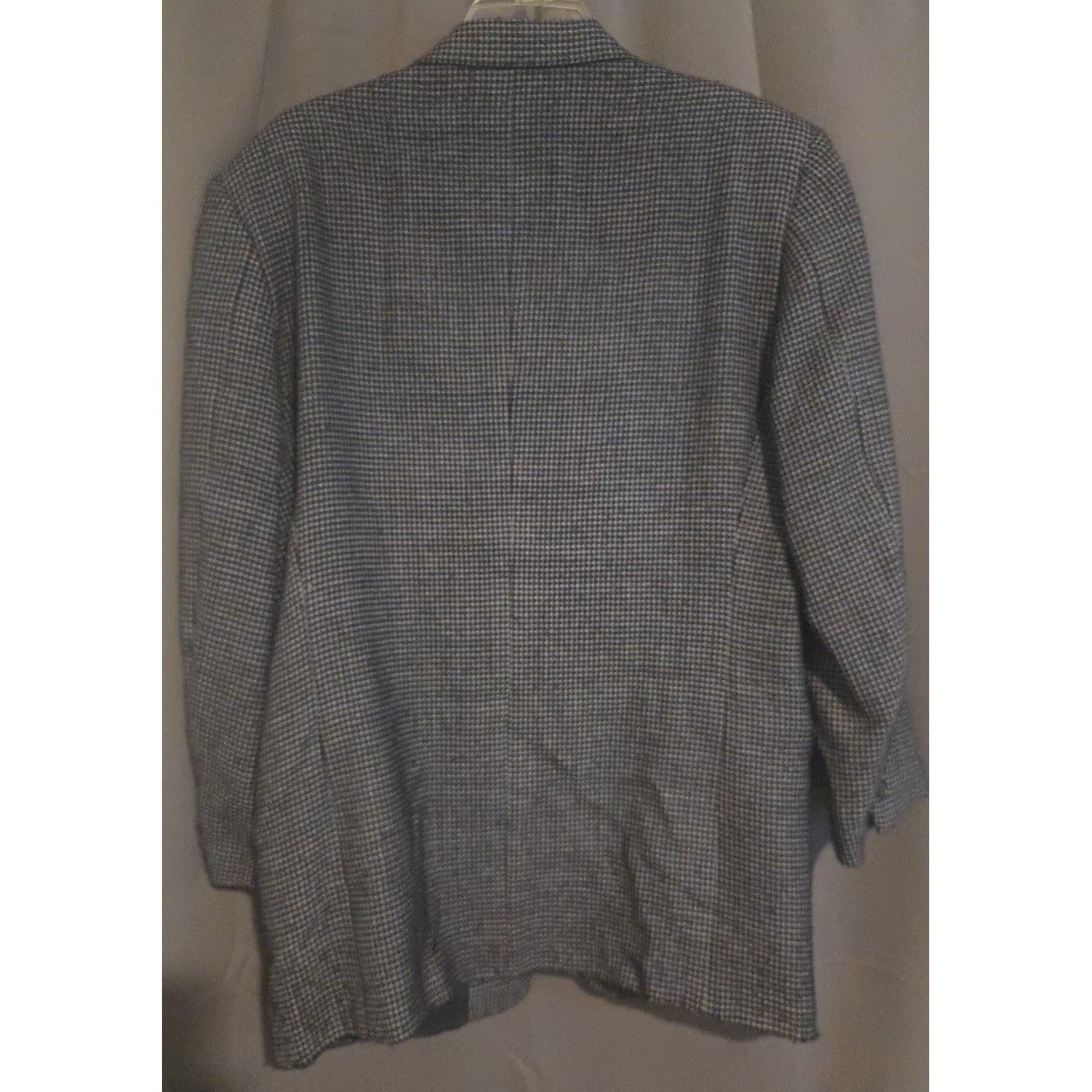 Canali Proposta Grey Houndstooth Wool Blazer, Men's 52R Sport Coat, Italian Made - Thumbnail 4