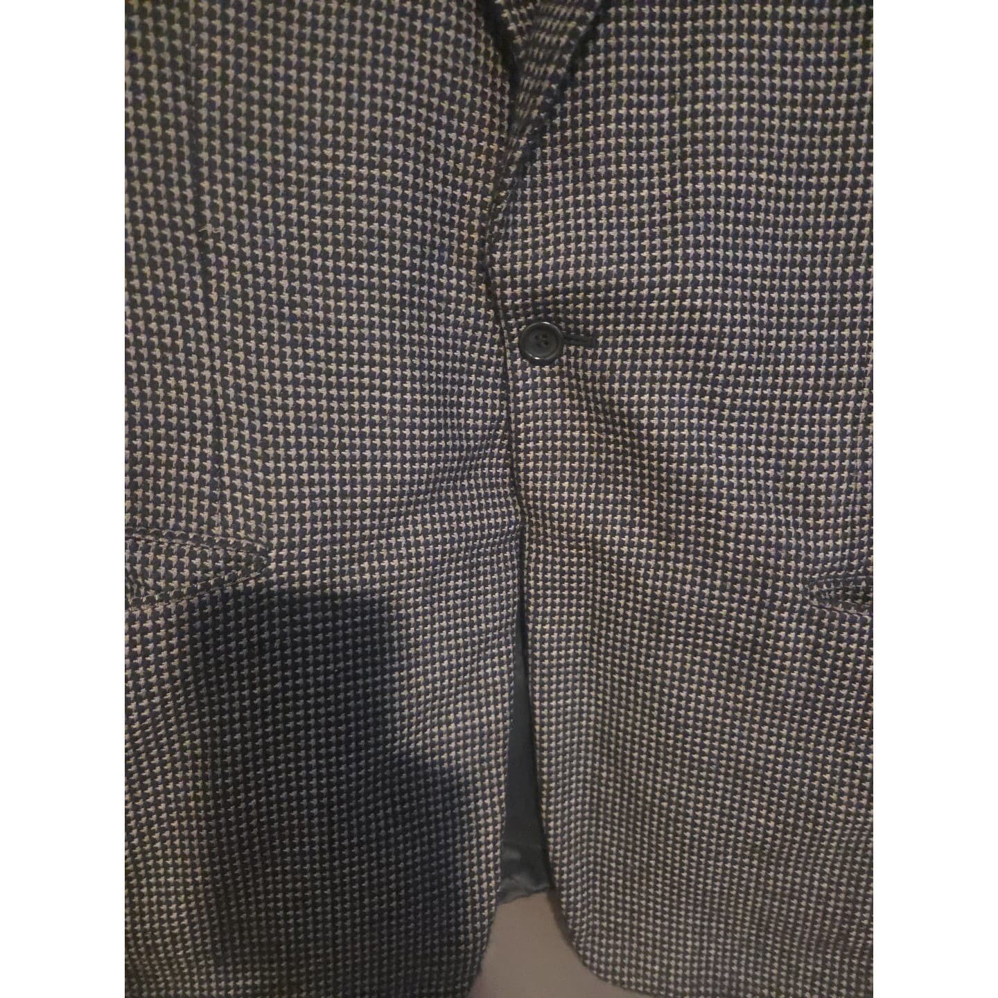 Canali Proposta Grey Houndstooth Wool Blazer, Men's 52R Sport Coat, Italian Made - Thumbnail 8