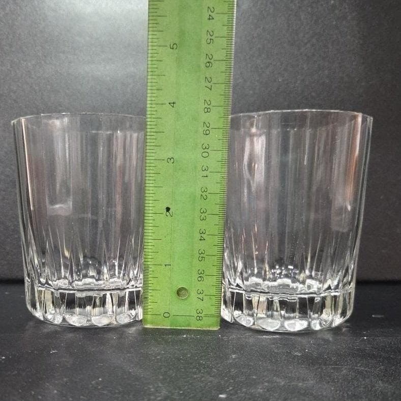 Pasabahce Old Fashioned Tumblers, Set of 2, Vertical Panels Rocks Glass, Barware - Thumbnail 2