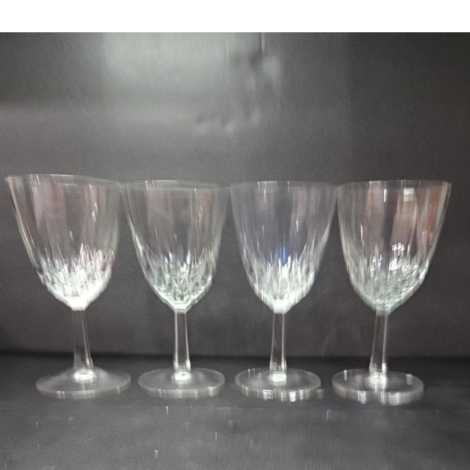 Cristal D'Arques Crystal Wine Glasses, Diamant Collection, Set of 4, Vintage - Thumbnail 9