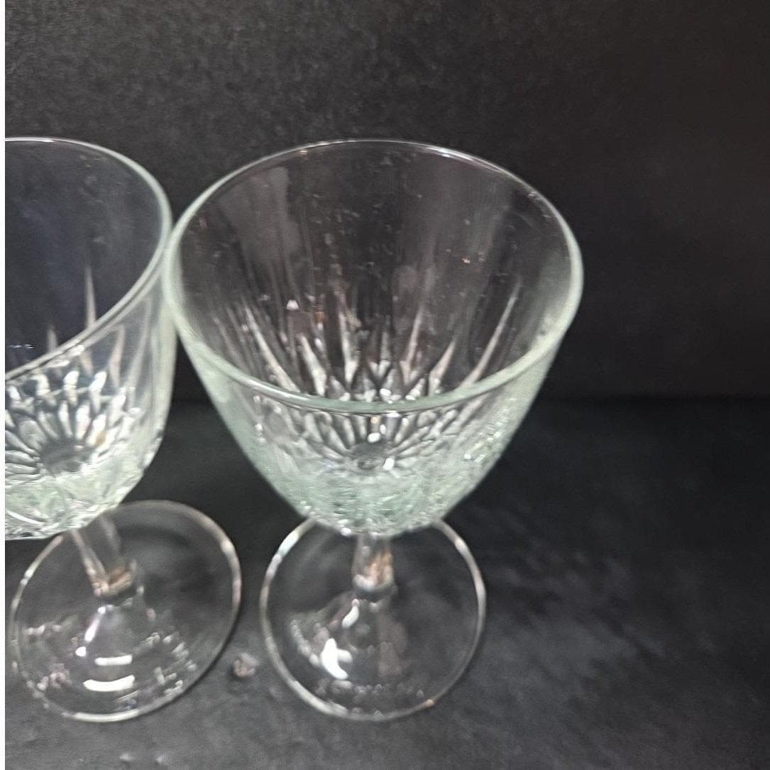 Cristal D'Arques Crystal Wine Glasses, Diamant Collection, Set of 4, Vintage - Thumbnail 5