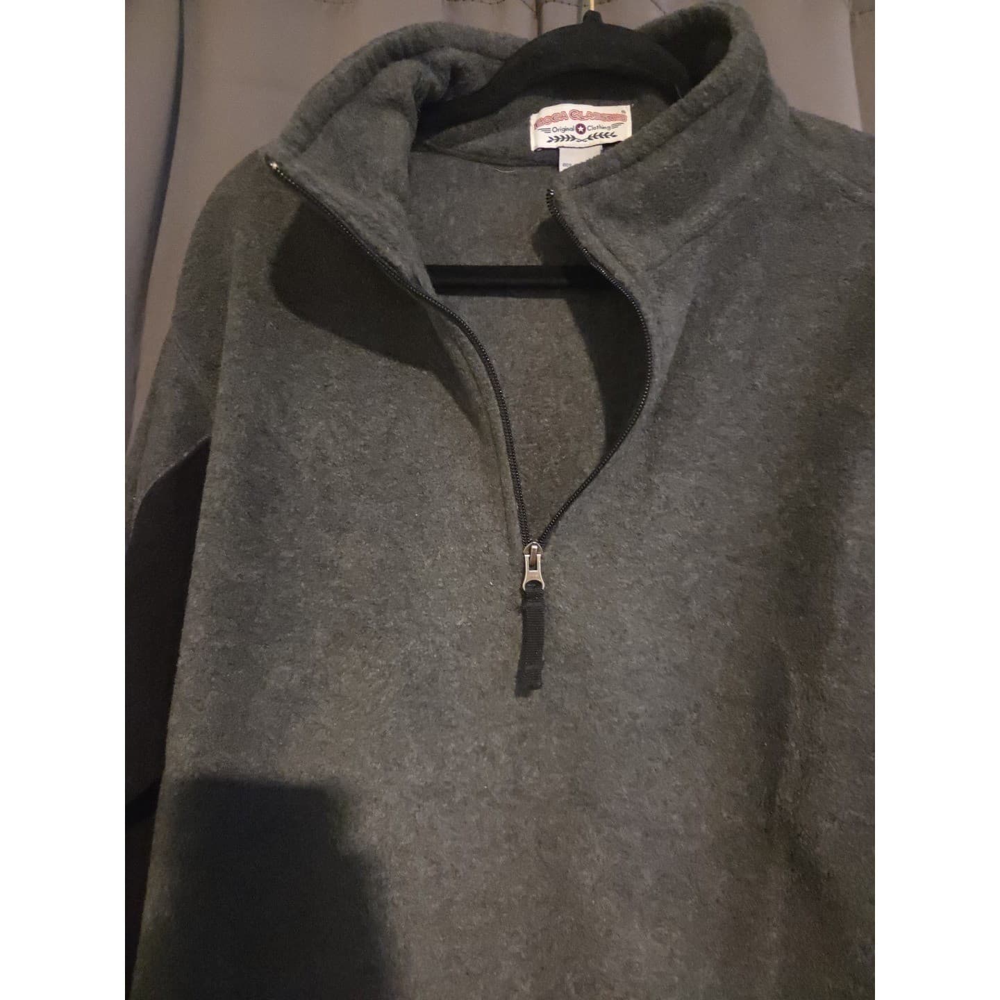 Boca Classics Quarter Zip Fleece Pullover, Grey Black Colorblock, Men's Large - Thumbnail 7