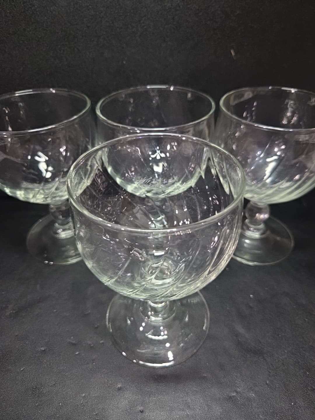 Gorham Style Wine Goblets, Verona Swirl Goblets, Vintage Glassware, Set of 4 - Thumbnail 5