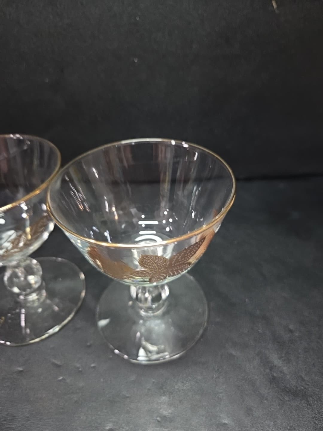 Libbey Gold Leaves Cordial Stems, Cocktail Glass Set, Liquor Glasses, Fall Decor - Thumbnail 5