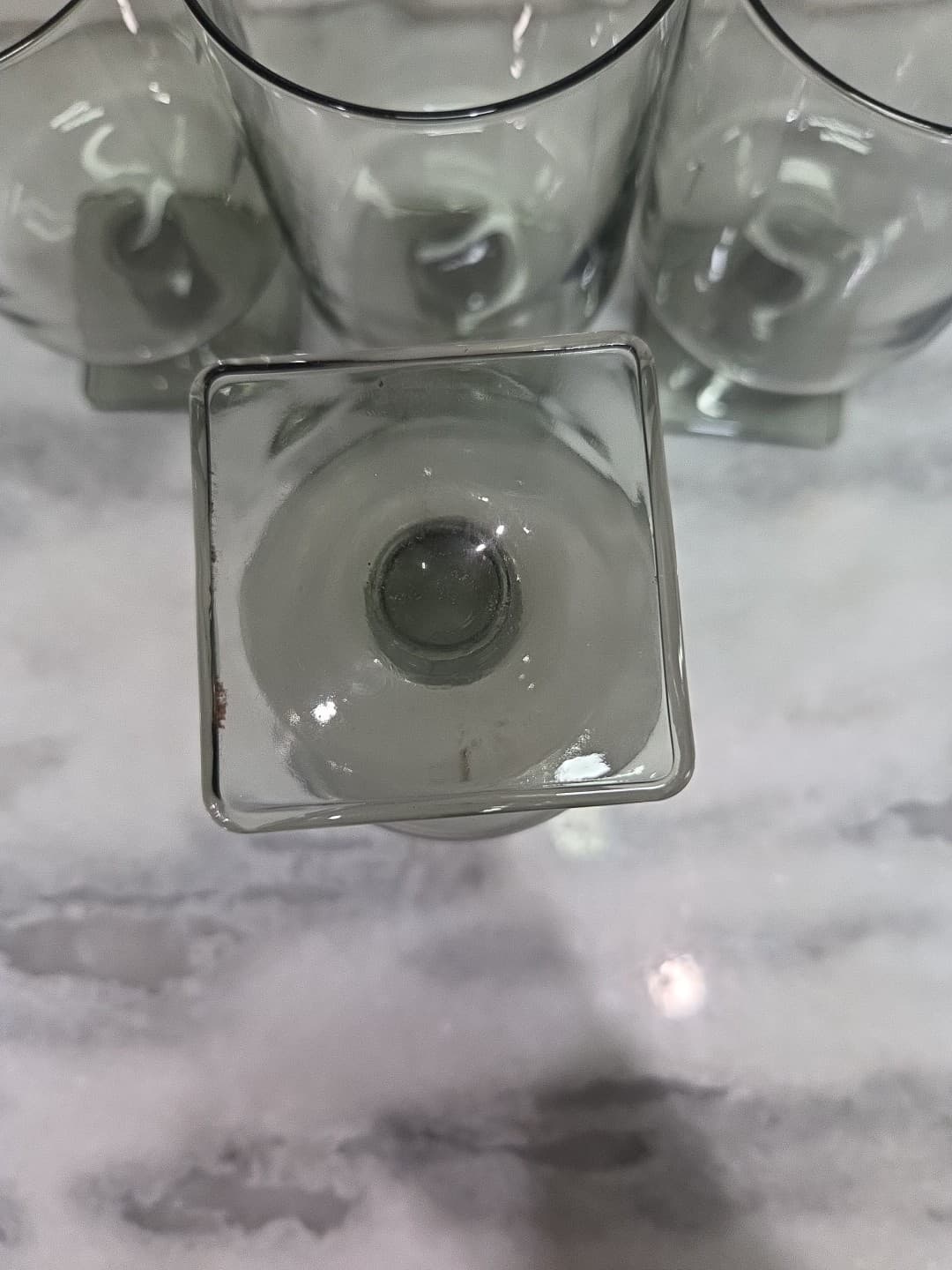 Federal Glass Nordic Midnight Juice Glasses, Set of 4, Square Base, A Monogram - Thumbnail 7