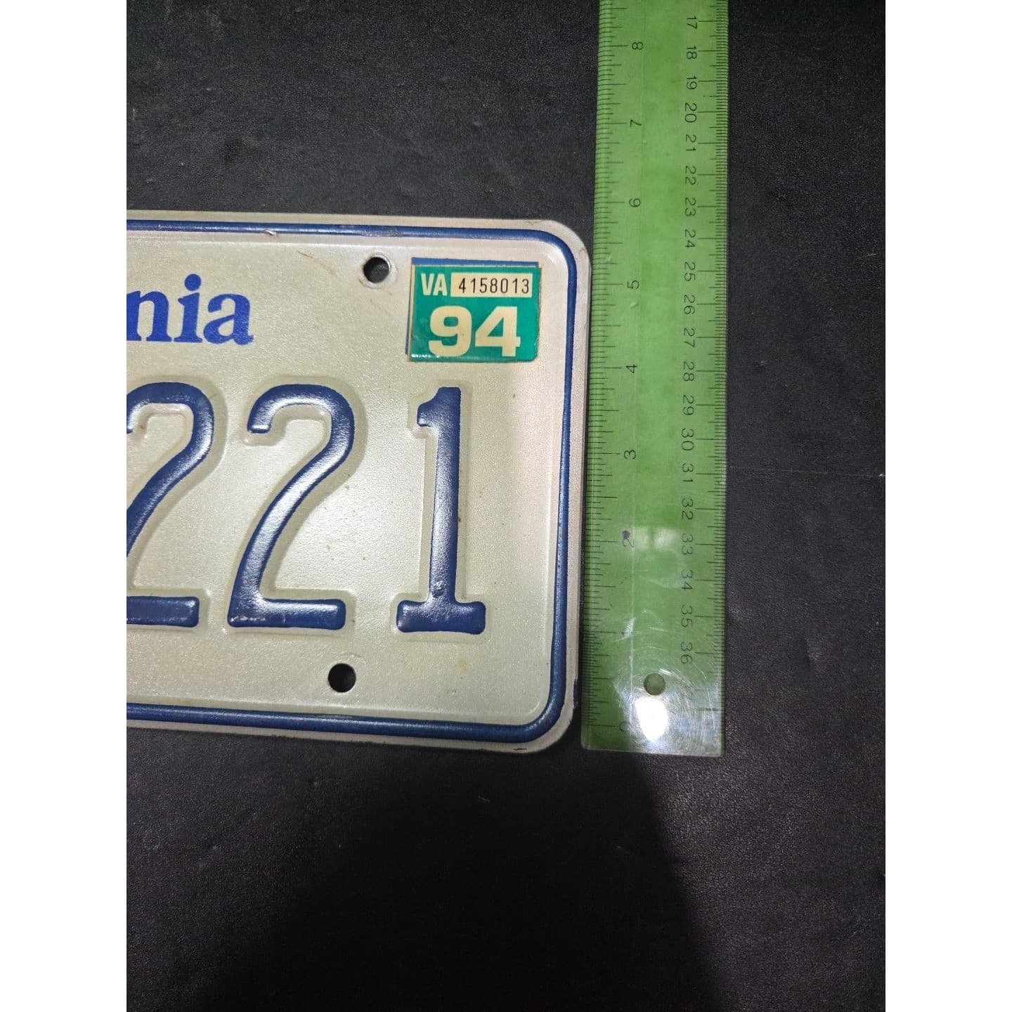 Virginia License Plate GOH-221, Blue White Embossed Collectible, Vintage 1994 - Thumbnail 5