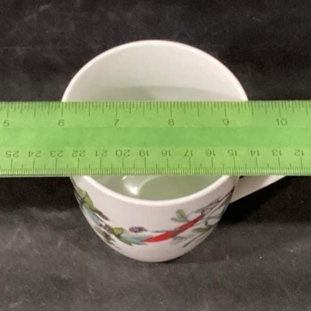 BrylaneHome Christmas Jolly Time Coffee Cups, Set of 4, Holiday Ribbon Design - Thumbnail 7