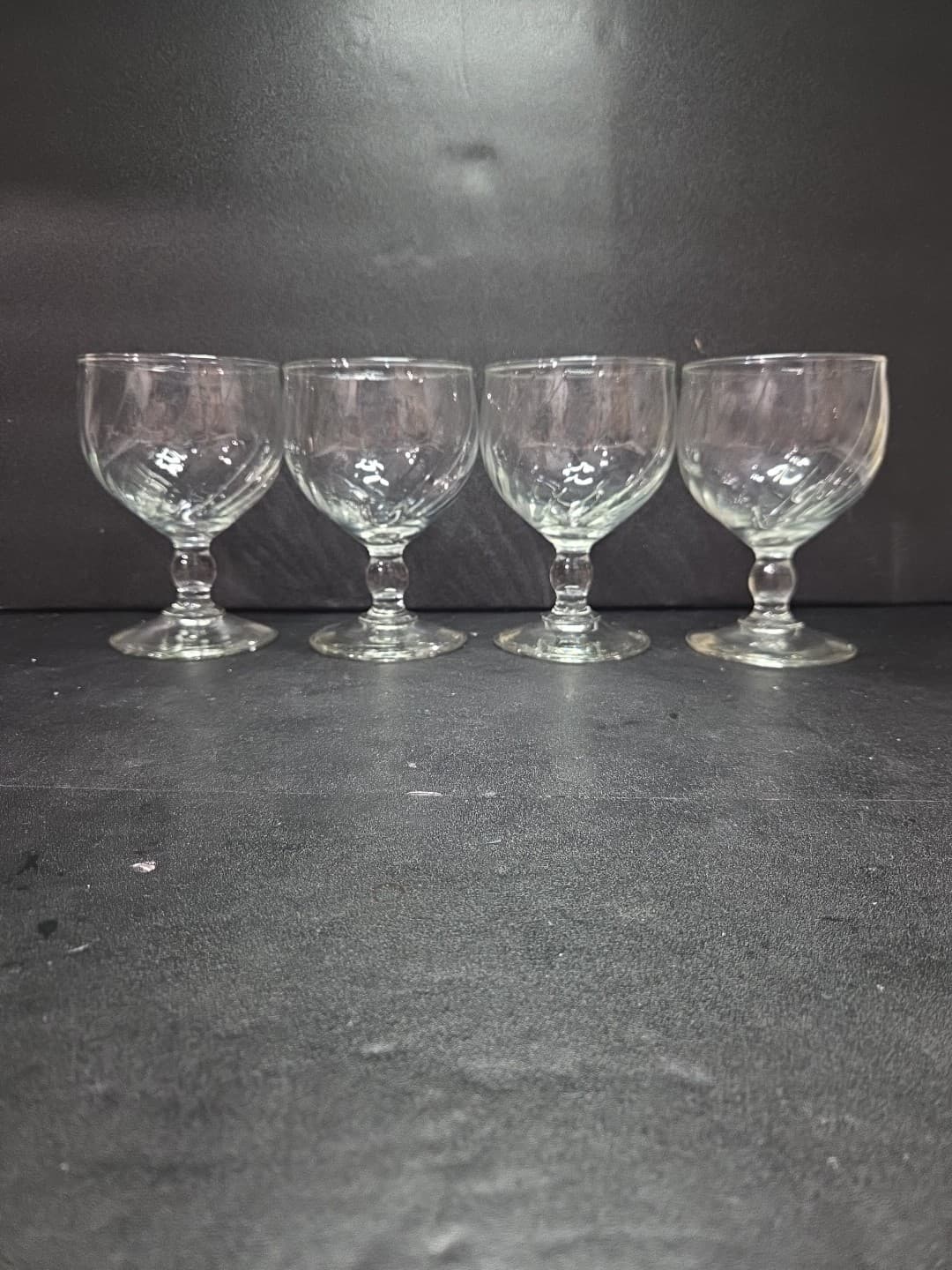 Gorham Style Wine Goblets, Verona Swirl Goblets, Vintage Glassware, Set of 4 - Thumbnail 4
