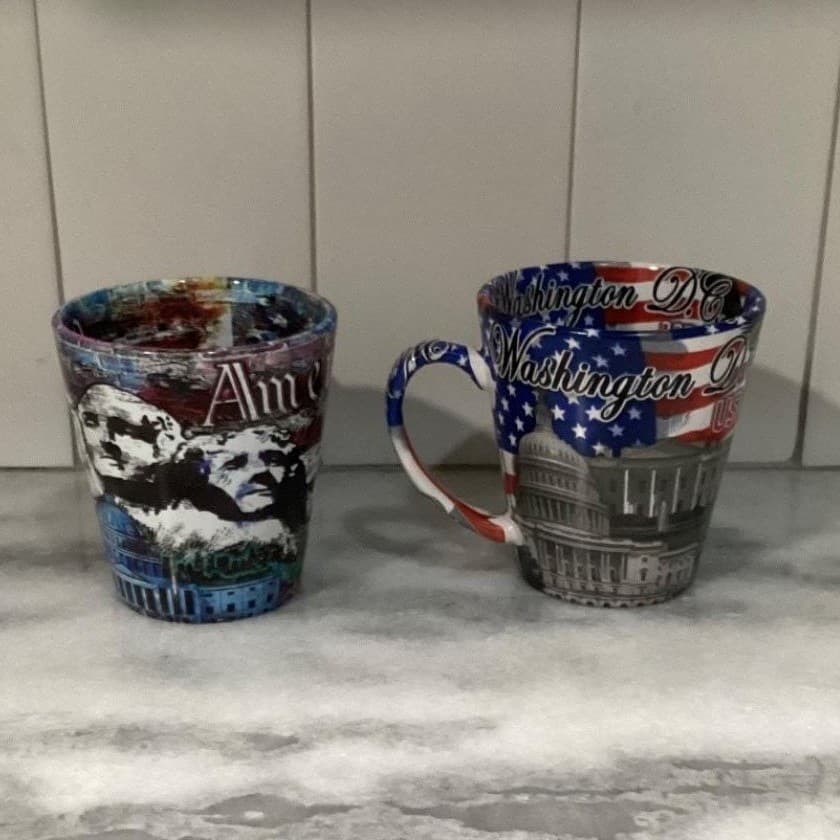 American Souvenir Coffee Cups, Set of 2, Washington DC & Mount Rushmore Mugs - Thumbnail 8