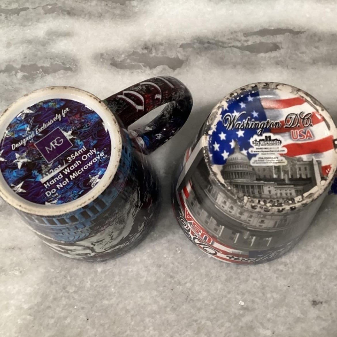 American Souvenir Coffee Cups, Set of 2, Washington DC & Mount Rushmore Mugs - Thumbnail 5