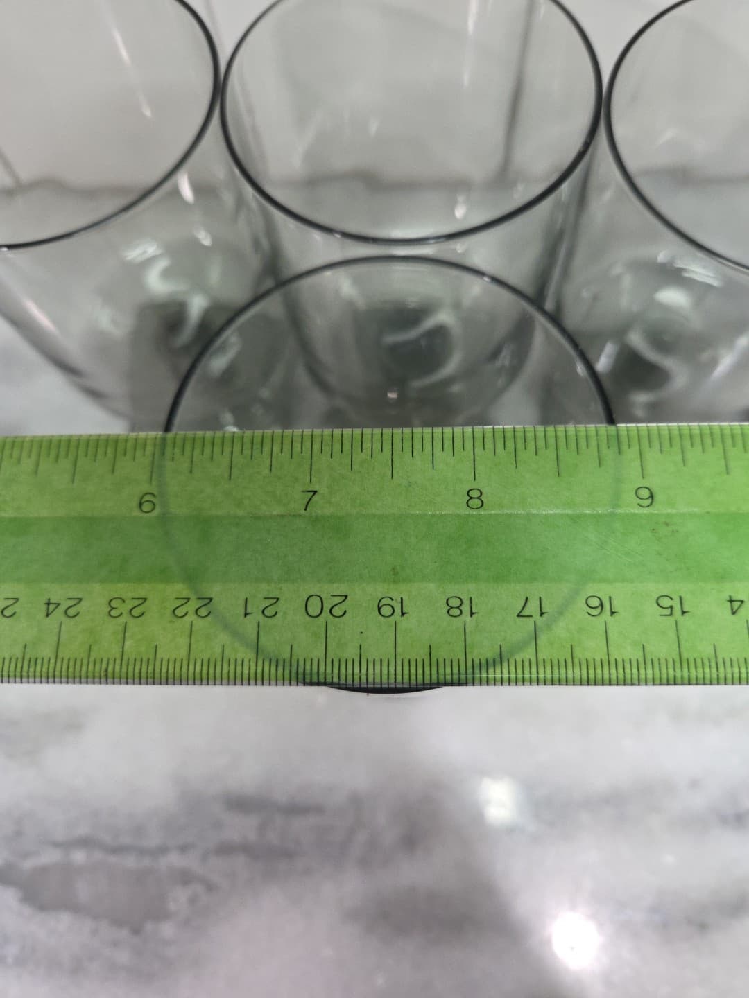 Federal Glass Nordic Midnight Juice Glasses, Set of 4, Square Base, A Monogram - Thumbnail 9
