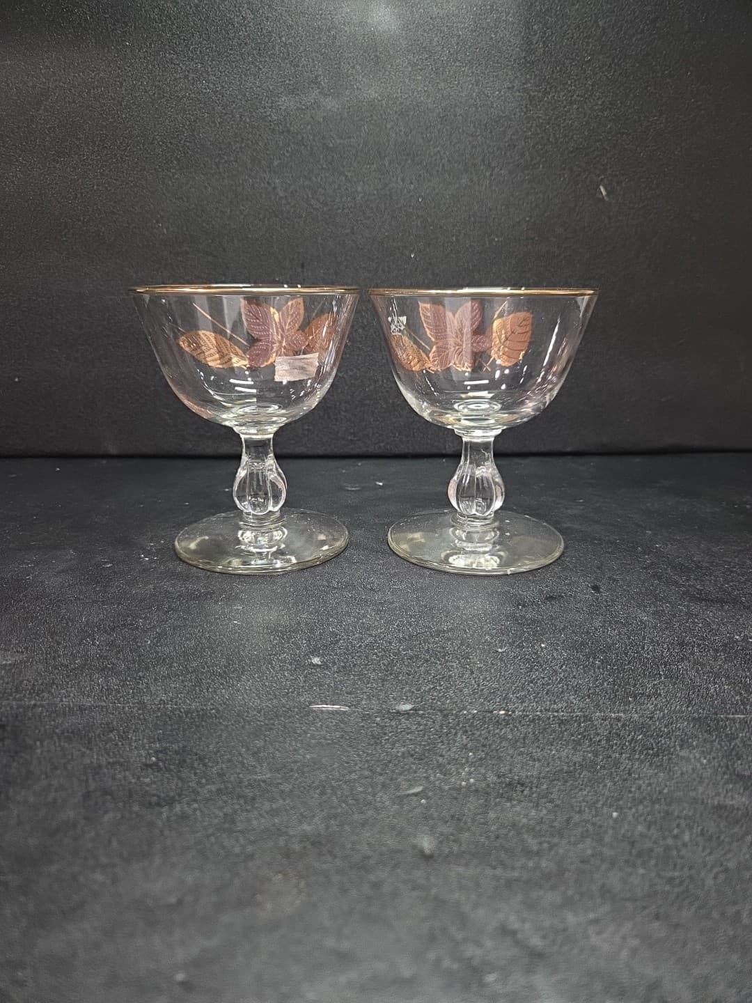 Libbey Gold Leaves Cordial Stems, Cocktail Glass Set, Liquor Glasses, Fall Decor - Thumbnail 3