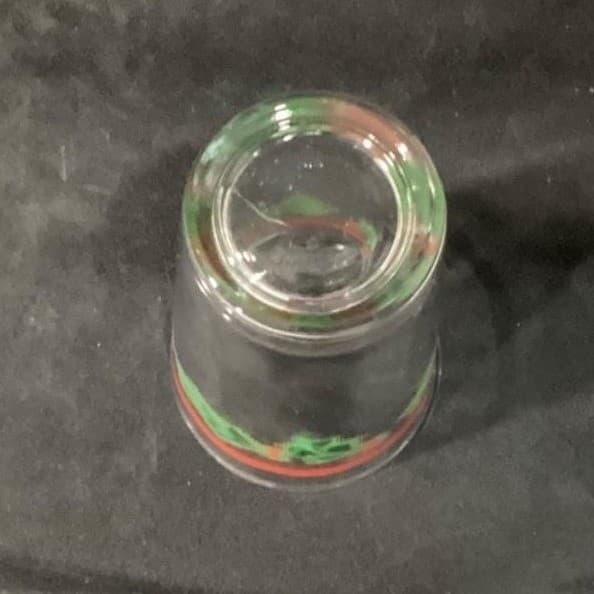 KIG Christmas Red Band Tumblers, Set of 4, Vintage Holly Berries Design Glasses - Thumbnail 5