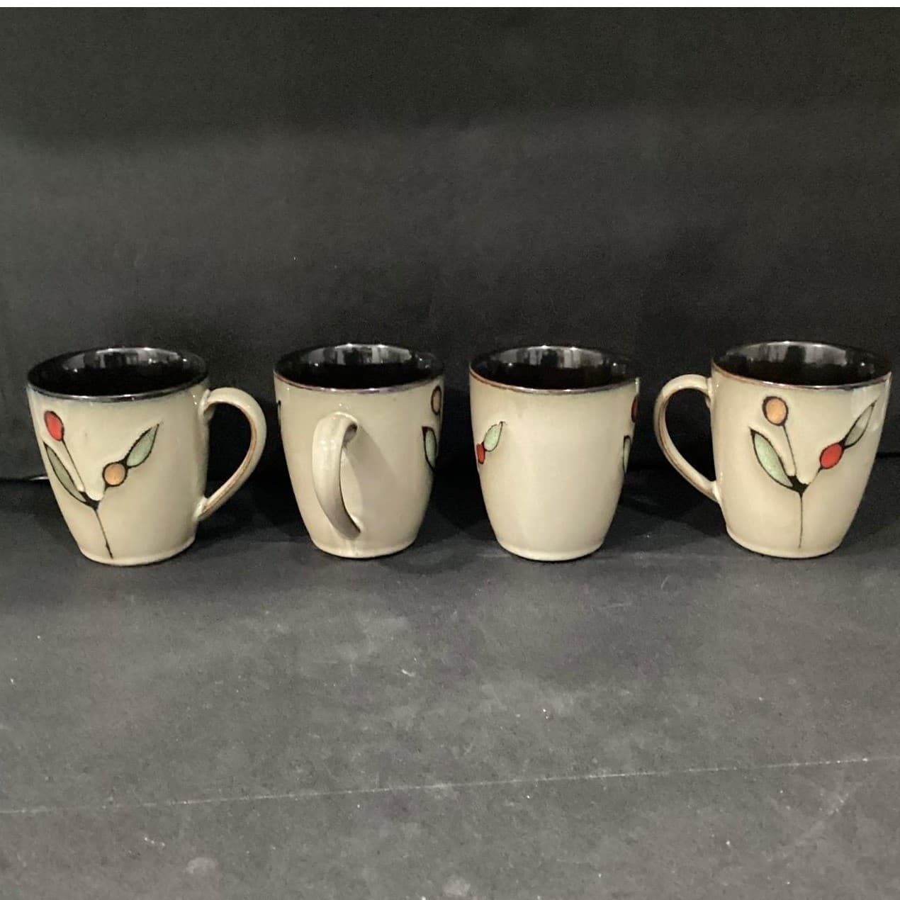 Sango Dolce Coffee Cups #4844, Set of 4, Ceramic Tan Mugs, Replacement Drinkware - Thumbnail 5