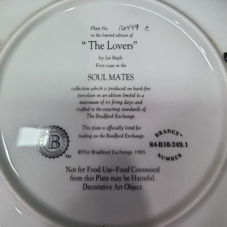 Bradford Exchange "The Lovers" Collectible Plate, Native American Soul Mates - Thumbnail 5