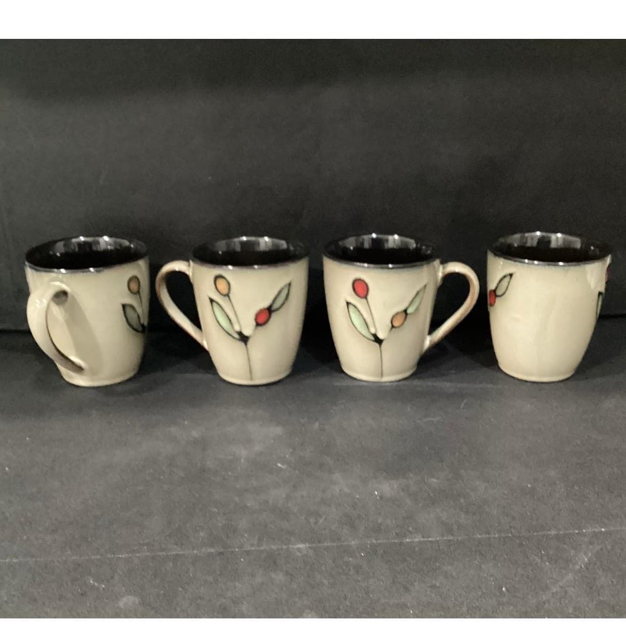 Sango Dolce Coffee Cups #4844, Set of 4, Ceramic Tan Mugs, Replacement Drinkware - Thumbnail 4