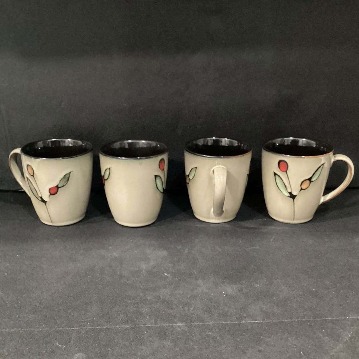Sango Dolce Coffee Cups #4844, Set of 4, Ceramic Tan Mugs, Replacement Drinkware - Thumbnail 3