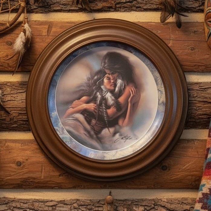 Bradford Exchange "The Lovers" Collectible Plate, Native American Soul Mates
