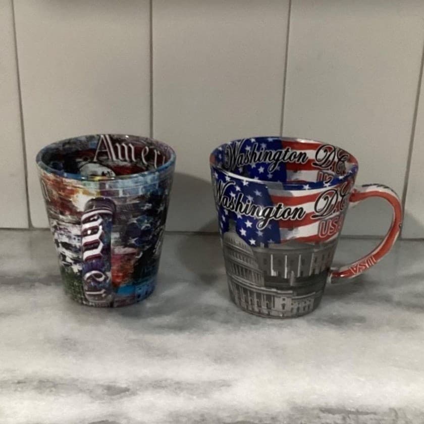 American Souvenir Coffee Cups, Set of 2, Washington DC & Mount Rushmore Mugs - Thumbnail 10