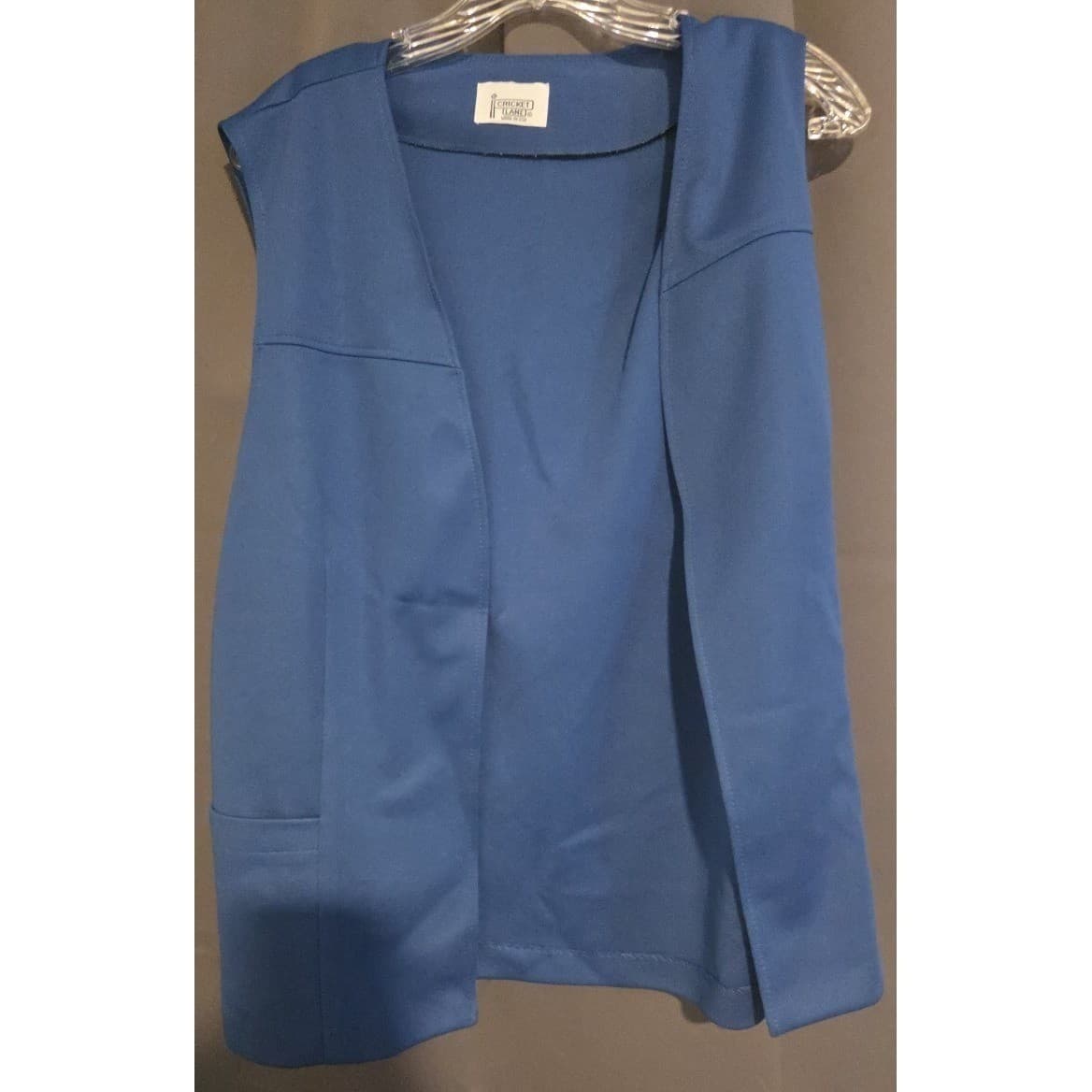 Cricket Lane Vintage Royal Blue Open Front Tailored Vest, Women's Size 14, USA - Thumbnail 3