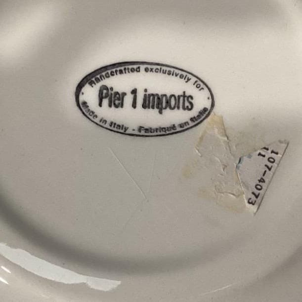 Pier 1 Imports Fruit Themed Dinner Plates, Set of 2, Vtg Hand Painted Dinnerware - Thumbnail 5