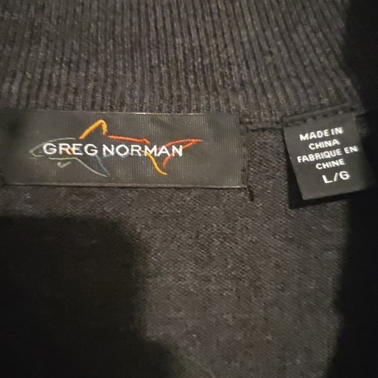 Greg Norman Quarter Zip Sweater, Charcoal Gray Plaid Windowpane, Men's Large - Thumbnail 5